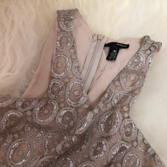 AQUA Metallic Halter Party Dress - Picture 5 of 6